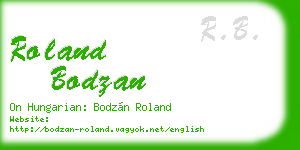 roland bodzan business card